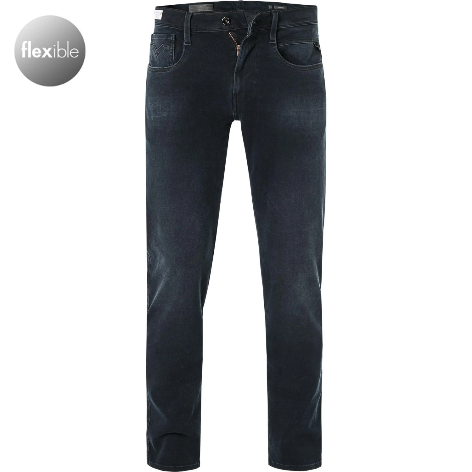 Replay Anbass Jeans M914.000.661 S03/007 Jeans Anbass, Slim Fit, Baumwoll-Stretch 12oz, Nachtblau 1 Replay Anbass Jeans M914.000.661 S03/007 Jeans Anbass, Slim Fit, Baumwoll-Stretch 12oz, Nachtblau