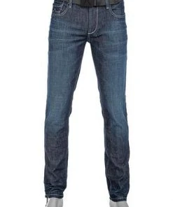 Alberto Tapered Fit Slipe Dry Indigo 68371274/895 Jeans Slipe, Baumwoll-Stretch 11oz, Navy