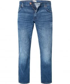 Wrangler Jeans Greensboro Hard Edge W15QJX246 Regular Straight, Baumwoll-Stretch 14,75oz, Denimblau