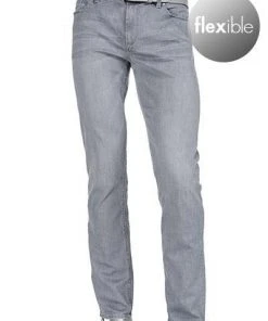 Alberto Regular Fit Pipe Denim 48071987/970 Jeans Pipe, Baumwoll-Stretch, Hellgrau