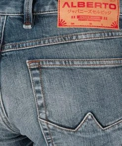 Alberto Tapered Fit Slipe Japan Denim 69491368/818 Jeans Slipe, Baumwoll-Stretch, Blau, Hellblau -Jeansniedrigerpreis 361827 norm6
