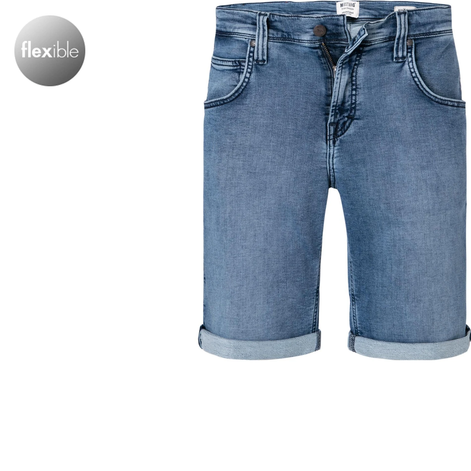 MUSTANG Shorts 1010873/5000/431 Jeansshorts, Regular Fit, Baumwoll-Stretch, Blau 1 MUSTANG Shorts 1010873/5000/431 Jeansshorts, Regular Fit, Baumwoll-Stretch, Blau