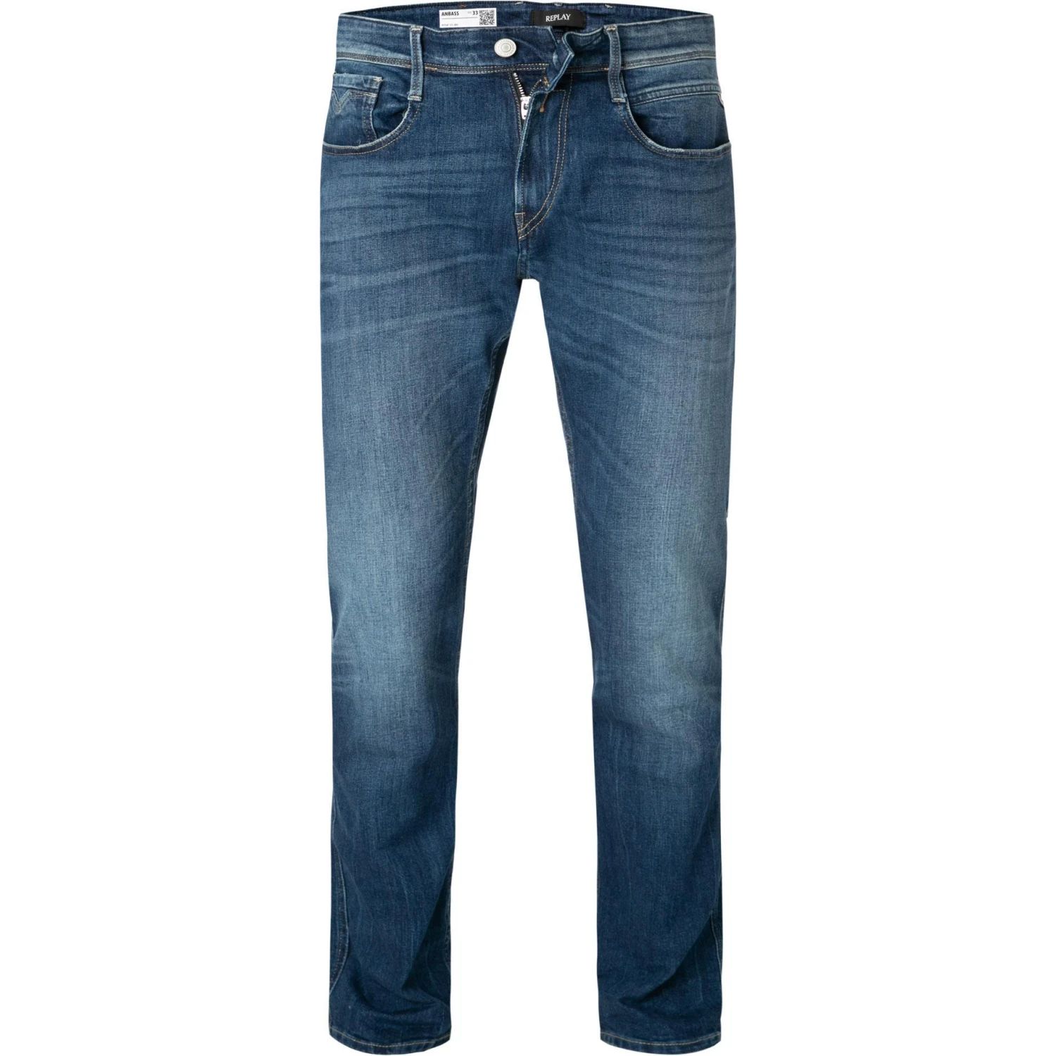 Replay Jeans Anbass M914Y.000.573 810/009 Bio Baumwoll-Stretch 10,5oz, Blau, Indigo 1 Replay Jeans Anbass M914Y.000.573 810/009 Bio Baumwoll-Stretch 10,5oz, Blau, Indigo
