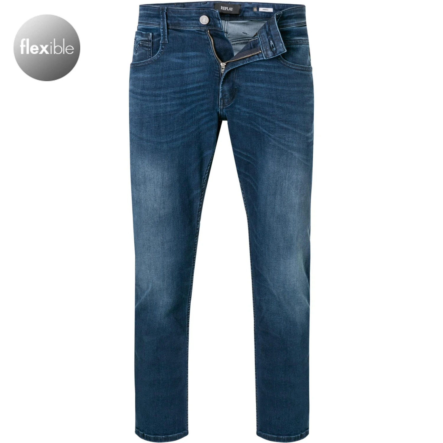 Replay Jeans Anbass M914.000.41A 783/009 Slim Fit, Baumwoll-Stretch 10oz, Indigo 1 Replay Jeans Anbass M914.000.41A 783/009 Slim Fit, Baumwoll-Stretch 10oz, Indigo