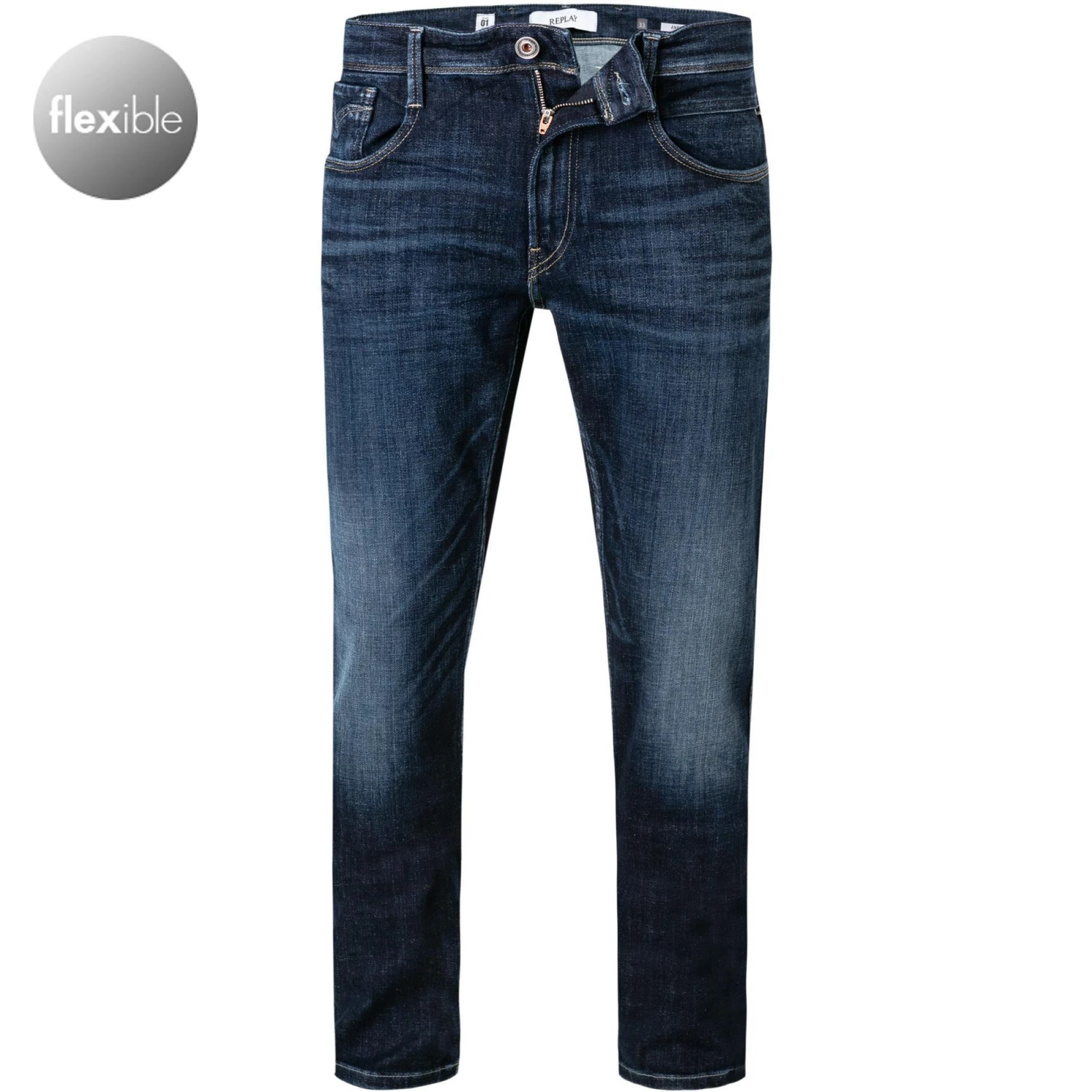 Replay Jeans Anbass M914Y.000.141 830/007 Baumwoll-Stretch T400® 12oz, Jeansblau, Nachtblau 1 Replay Jeans Anbass M914Y.000.141 830/007 Baumwoll-Stretch T400® 12oz, Jeansblau, Nachtblau