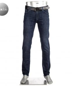 Alberto Regular Fit Pipe DS Authentic 36271495/895 Jeans Pipe, Baumwolle T400® 11oz, Navy